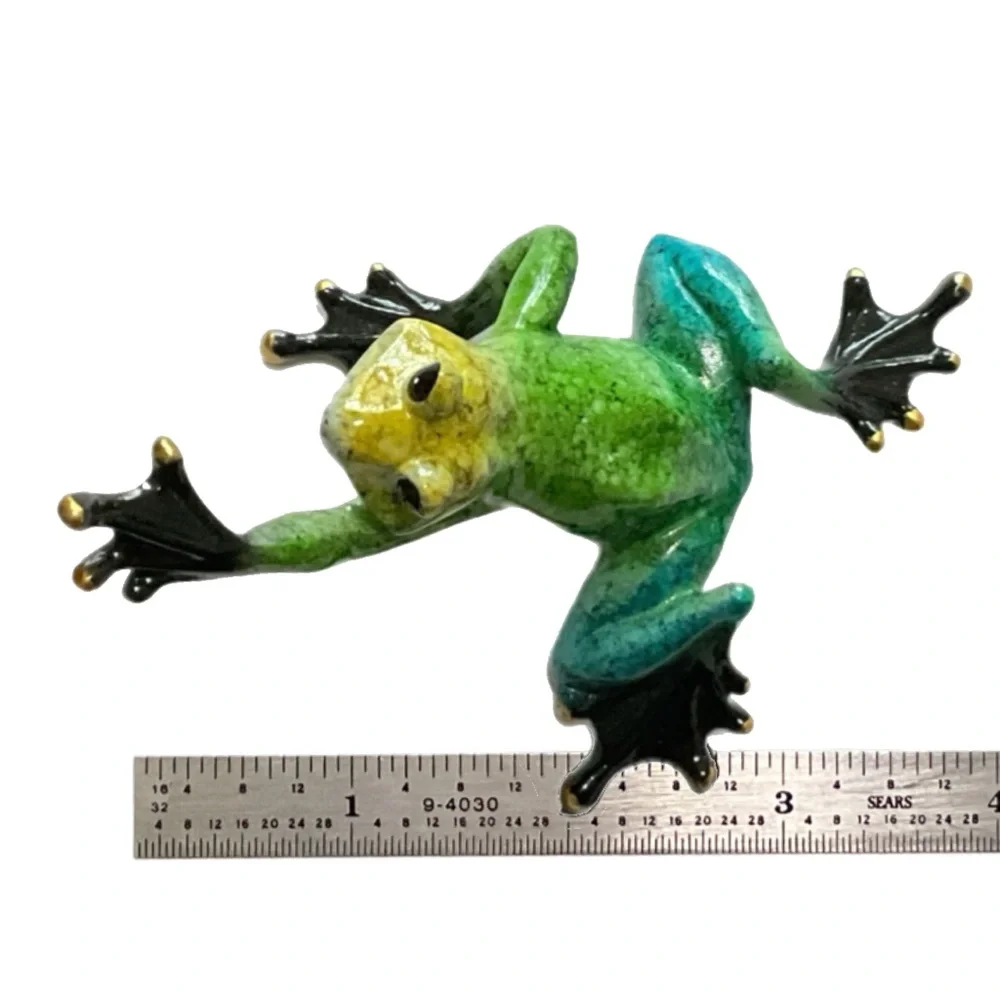 Frog - Green, Blue & Yellow with Gold Fingertips - “Froggie Went A-Courtin’”